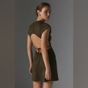 NWT Urban Outfitters Silence + Noise Sadie Olive Mini Dress With Cut Out Size M